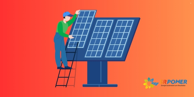 homem instalando energia solar