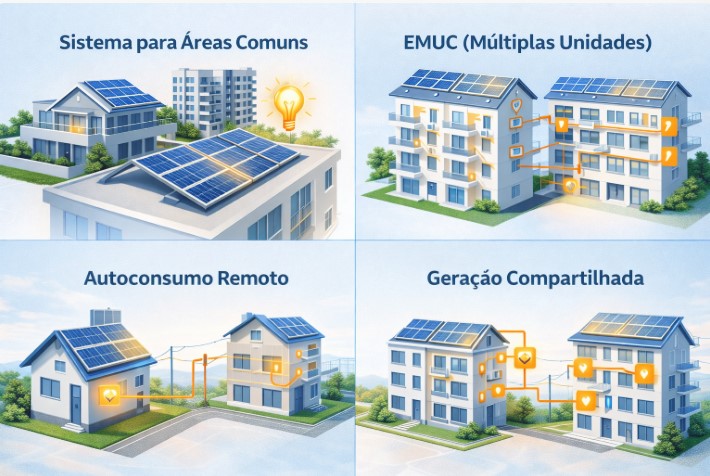 Os 4 Modelos de Energia Solar em Condomínios Explicados