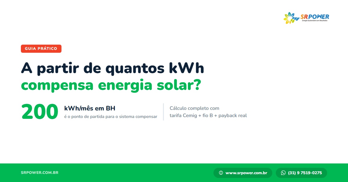 Energia solar em Belo Horizonte - SR Power | a partir de quantos kwh compensa energia solar